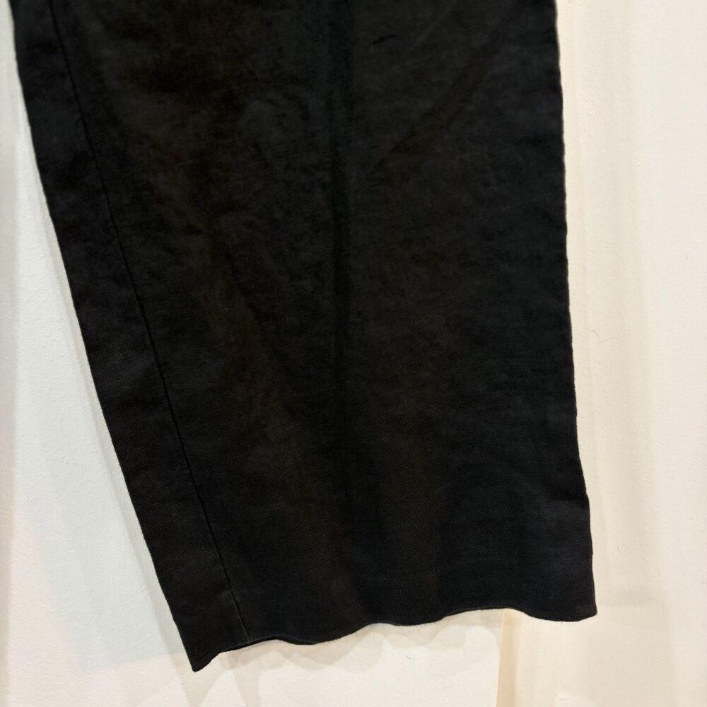 JM Collection Black Linen Pants Size 16 Natural Lightweight Beach - Picture 3 of 5